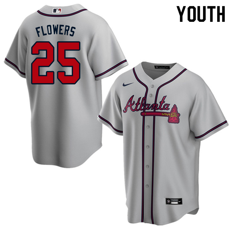 Nike Youth #25 Tyler Flowers Atlanta Braves Baseball Jerseys Sale-Gray